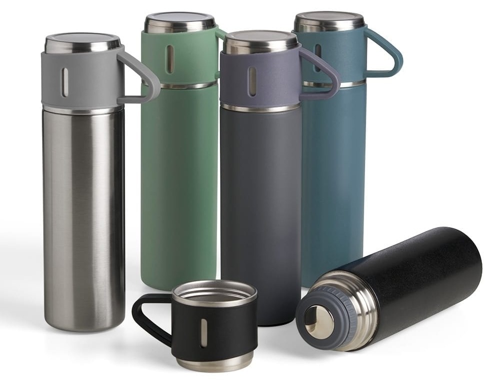 Garrafa Térmica Inox Tampa-Caneca