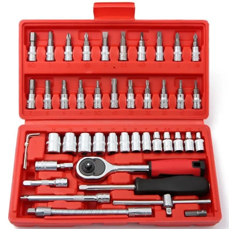 Kit Ferramentas Catraca 46 Peças