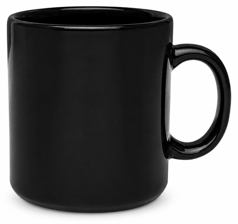 Caneca Porcelana Preta 325ml