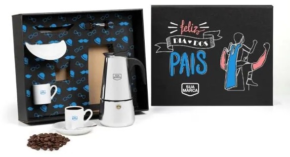 Kit Café Cafeteira Italiana 350ml
