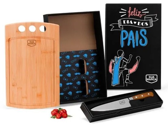 Kit Churrasco Bambu e Inox