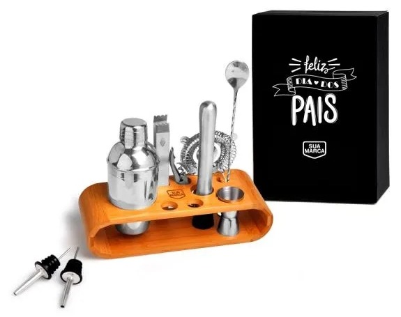 Kit Bar Bambu e Inox 11pçs
